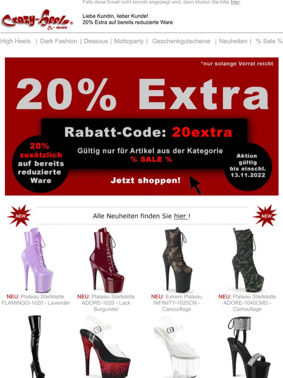 20% Extra 🎁 auf bereits reduzierte Ware