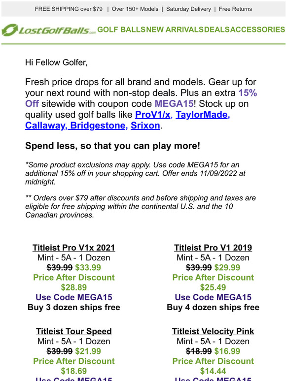 Lost Golf Balls Sitewide Mega Sale Continues Milled