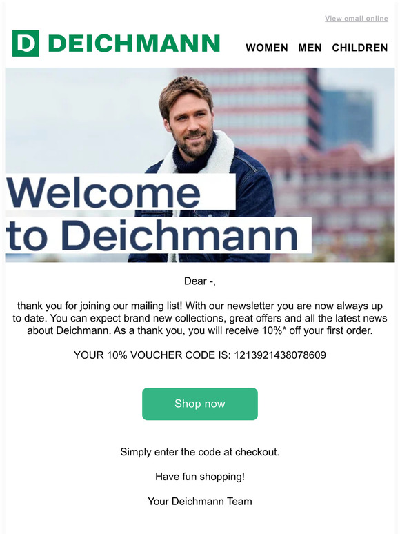 Deichmann.UK to Deichmann. Your voucher is already waiting