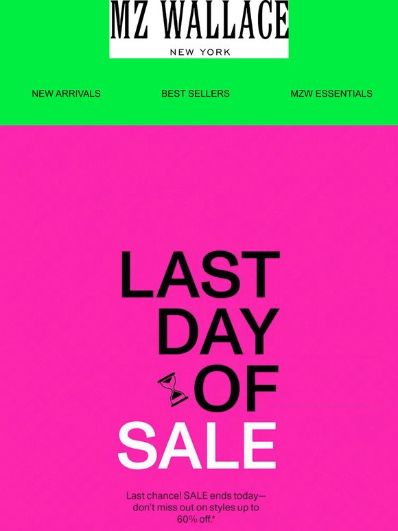 SALE ends today!