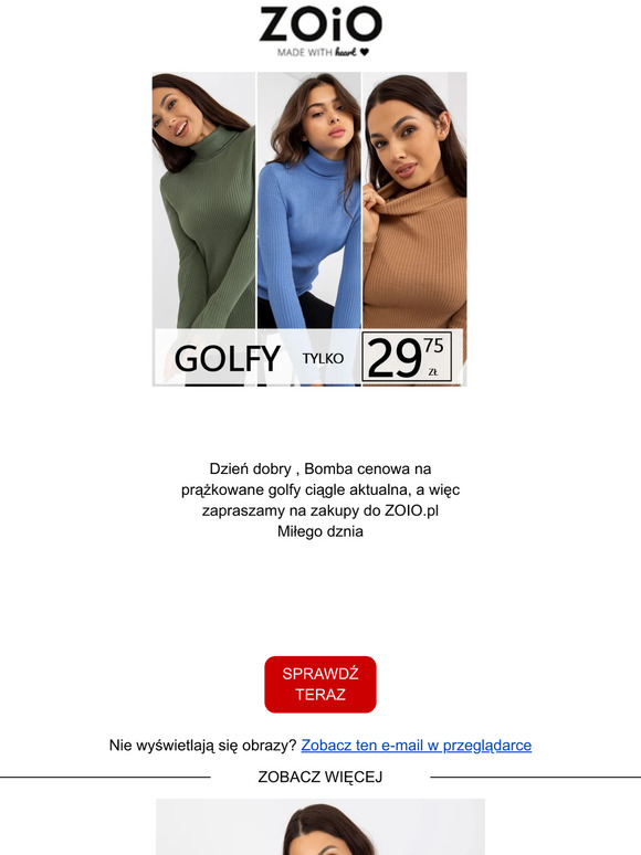 Bomba cenowa na golfy trwa. Nie zwlekaj i wpadnij do Nas na prążkowane za 29.75zł