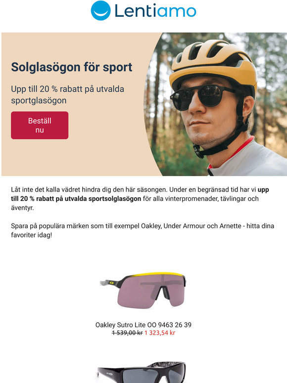 Prisvärda solglasögon för löpning, tävling eller match med upp till 20 % rabatt!