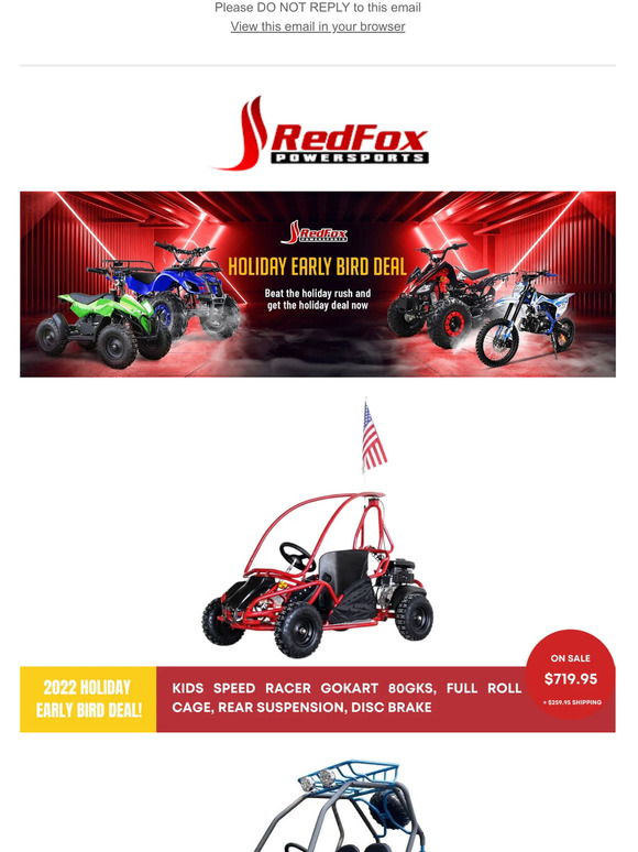 2022 Holiday Early Bird Deal - Kids Go Karts - Up To 50% Off