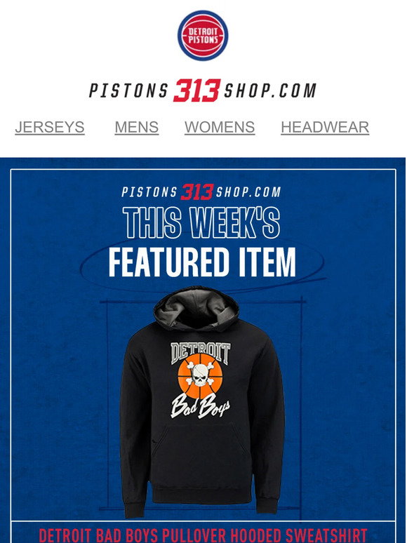 Detroit Pistons Run The Numbers Crewneck Sweatshirt / Large