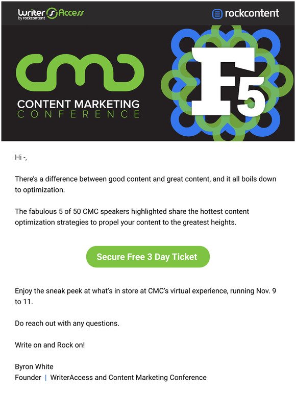 Fabulous 5 of 50 CMC Speakers: Optimizing Content from Good to Great