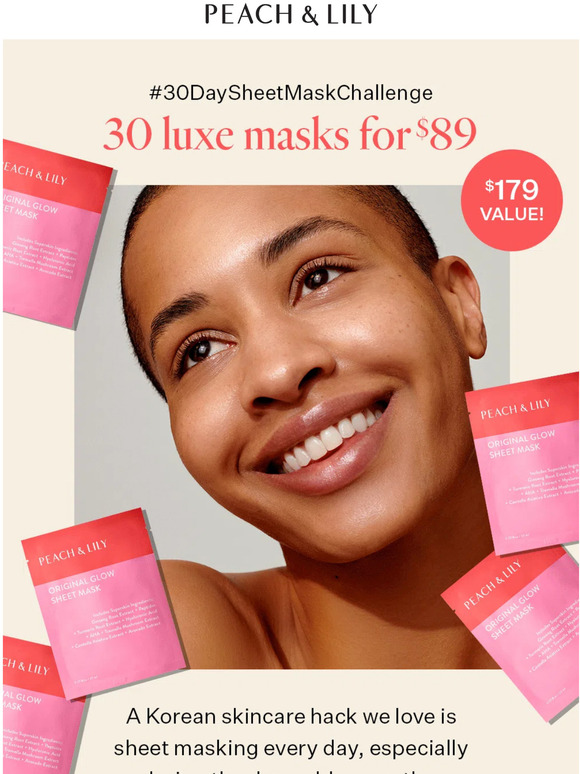 Peach and Lily 30 Days Starts Now 30 Masks, 50 Off! Milled