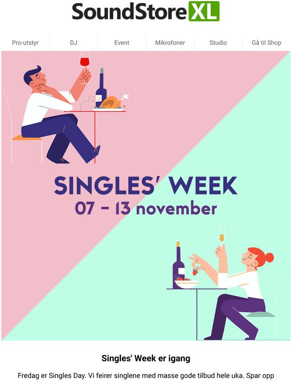 Vi holder Singles Week  Spar opp til 50% 🛍️