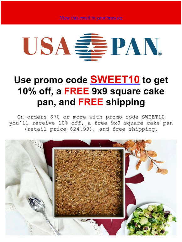 Square Cake Pan by USA Pan - 9x9