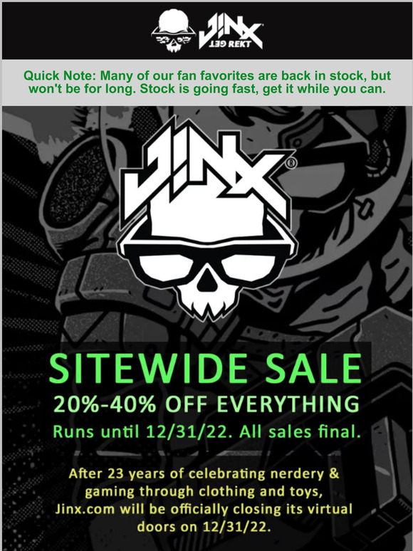 ⚡ We've restocked - SITEWIDE 20% to 40% OFF  ⚡