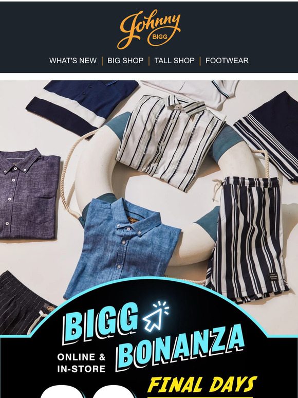 Johnny Bigg Save BIGG on Trending Styles Milled