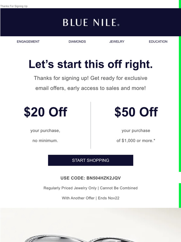 Blue Nile Here's your 50 off! Milled