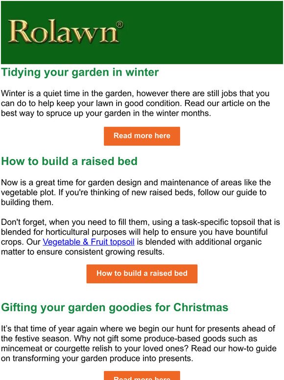 Winter lawn care advice and gift ideas for Christmas