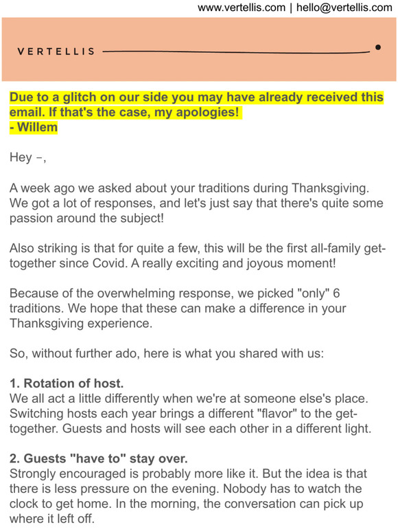 In case you missed it: These are your traditions