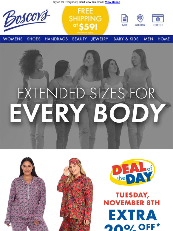 Boscov's Extra 20 Off* Plus Size Sleepwear Milled