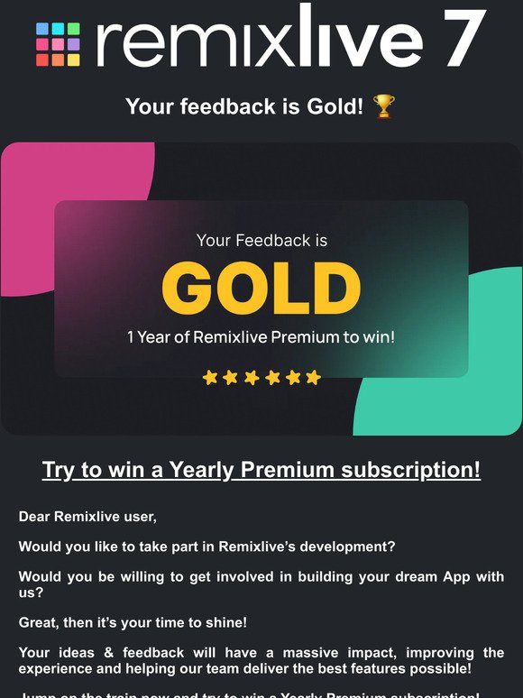 Your feedback is Gold! 🏆