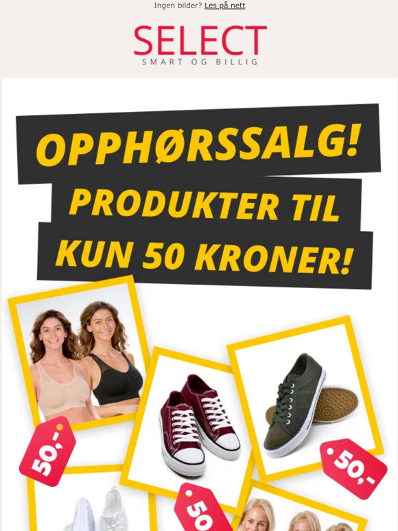 Opphørssalg! Sikre deg disse produktene til kun 50 kroner!