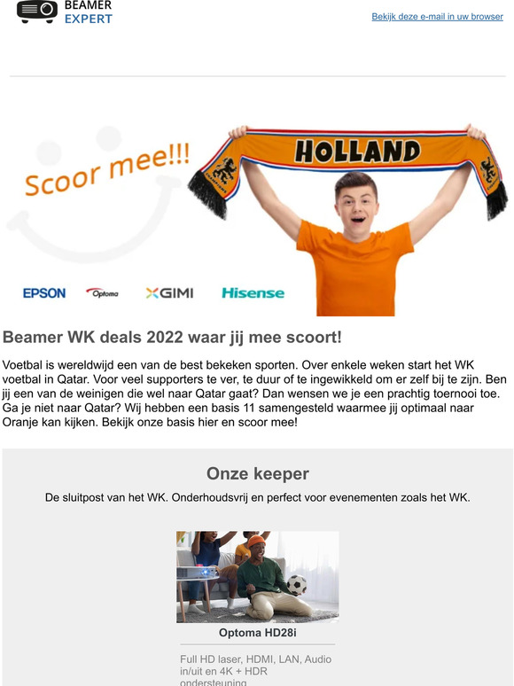 Kijk het WK met een beamer van de expert
