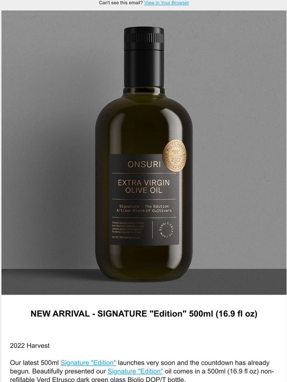 A limited production run of our best olive oil yet! 🏆