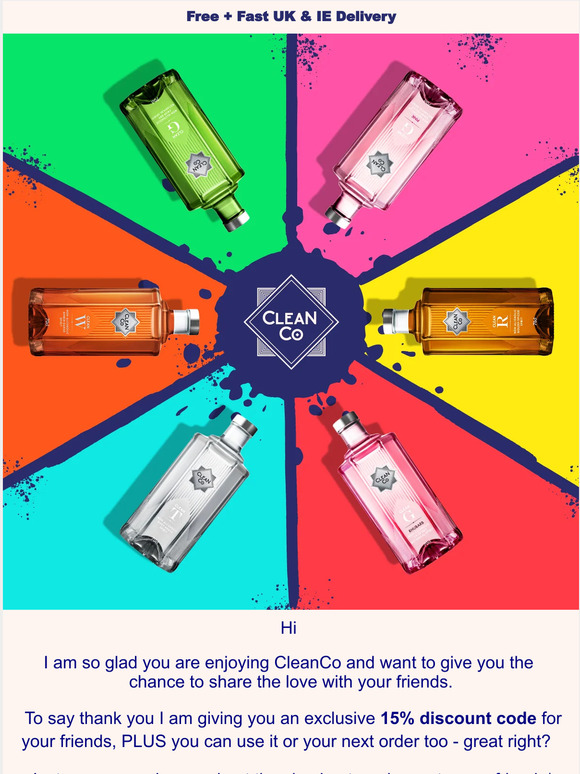 CleanCo Treat your friends with 15 off from Spencer🍸 Milled