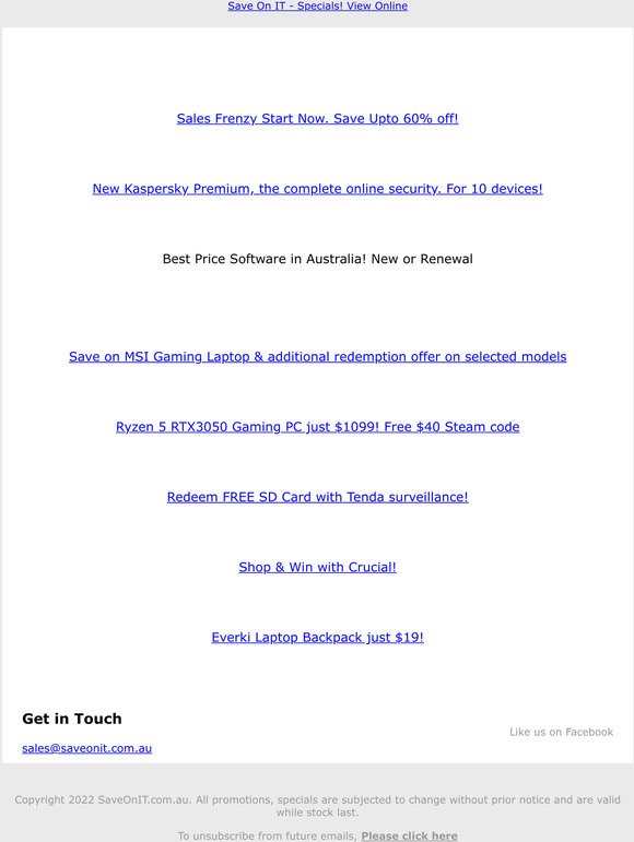 Save On IT Sales Frenzy Now On!