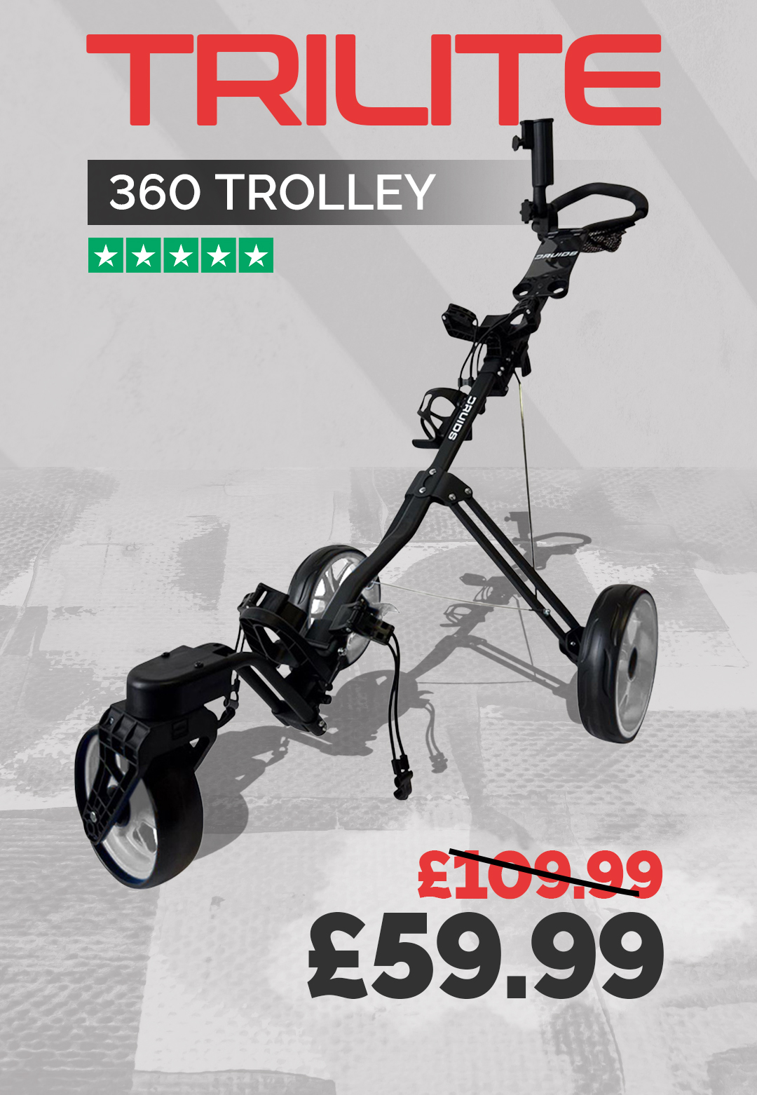 Druids Golf TRILITE 360 TROLLEY £59.99 Available Now! 🔥 Milled