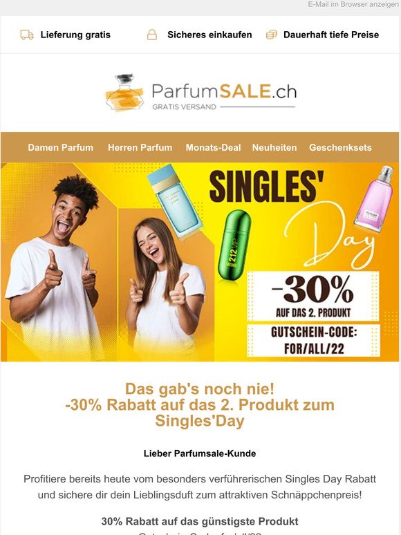 DAS GAB'S NOCH NIE📢 30% Rabatt auf das 2. Produkt zum Singles'Day