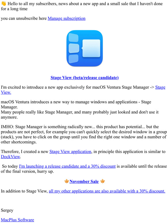 Stage View for macOS Ventura