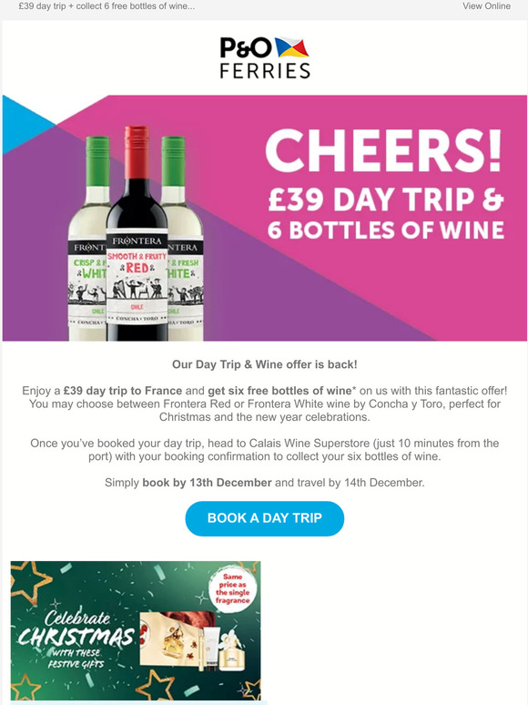 Book a day trip & the wine's on us! 🍷