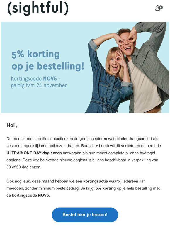 Nieuwe daglenzen van Bausch + 5% korting voor iedereen! ✔