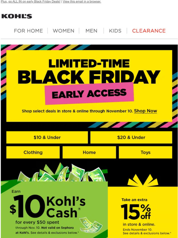 Kohl's Don't miss 15 off savings + 10 Kohl's Cash 🏃🏽 Milled