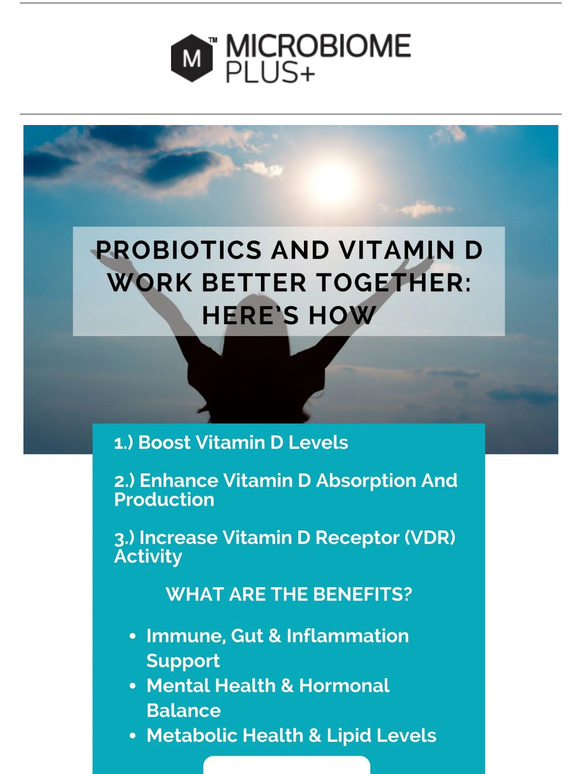 Microbiome Plus Probiotics And Vitamin D Work Better Together Here’s