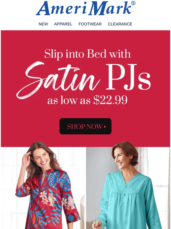AmeriMark Slip into Bed with Satin PJs as low as 22.99 Milled