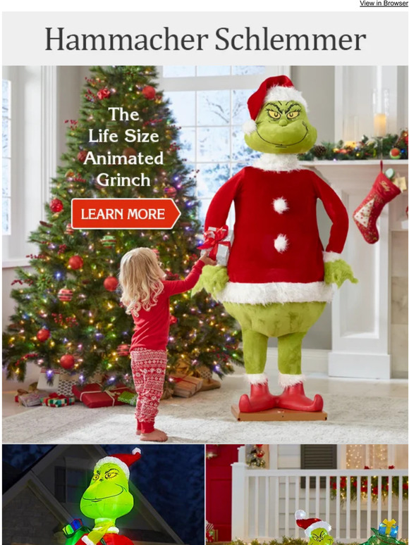 Hammacher Schlemmer The Life Size Animated Grinch Milled