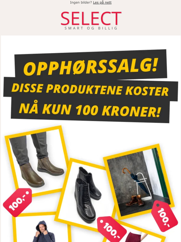 Kjøp varer til kun 100,-