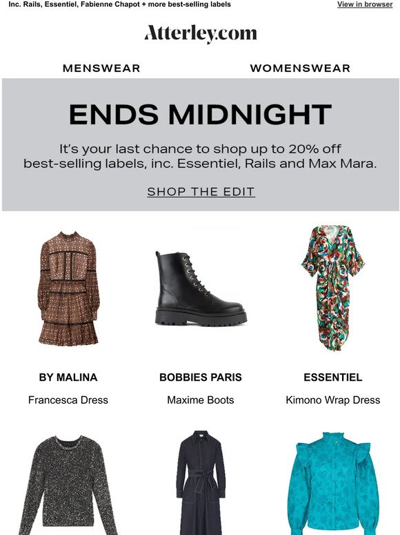 Last chance : up to 20% off best-selling brands