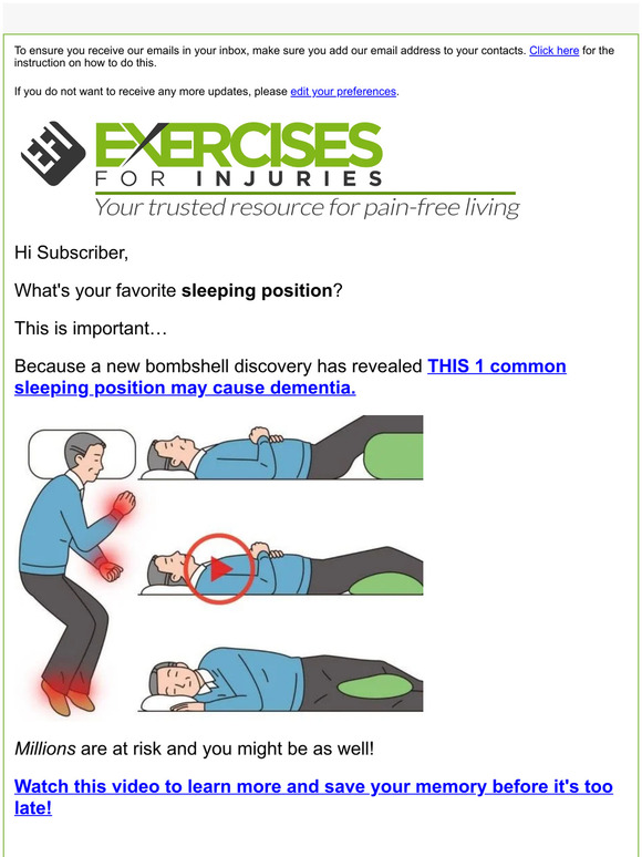 exercisesforinjuries Sleeping In THIS Position Is Linked To Dementia