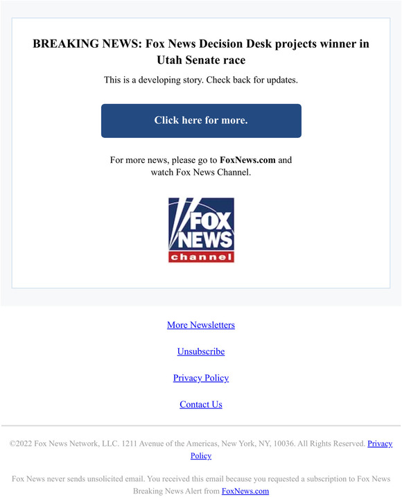 Fox News Breaking News Fox News Decision Desk Projects Winner In Utah Fox News Breaking News Fox News Decision Desk Projects Winner In Utah