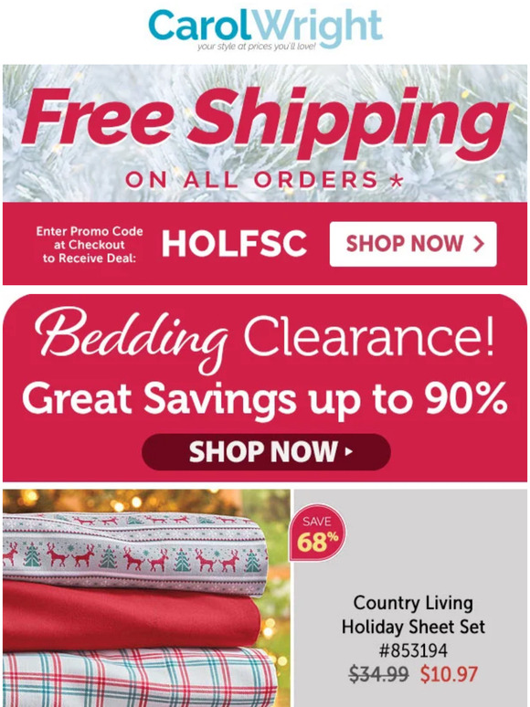 Dr. Leonard's Healthcare/Carol Wright Gifts Bedding Clearance! Great
