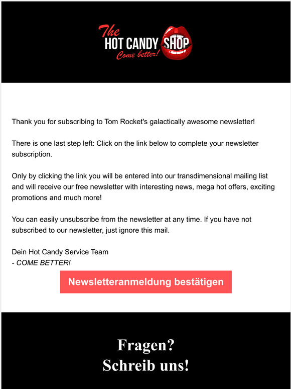 Bitte bestätige Deine Newsletter-Anmeldung