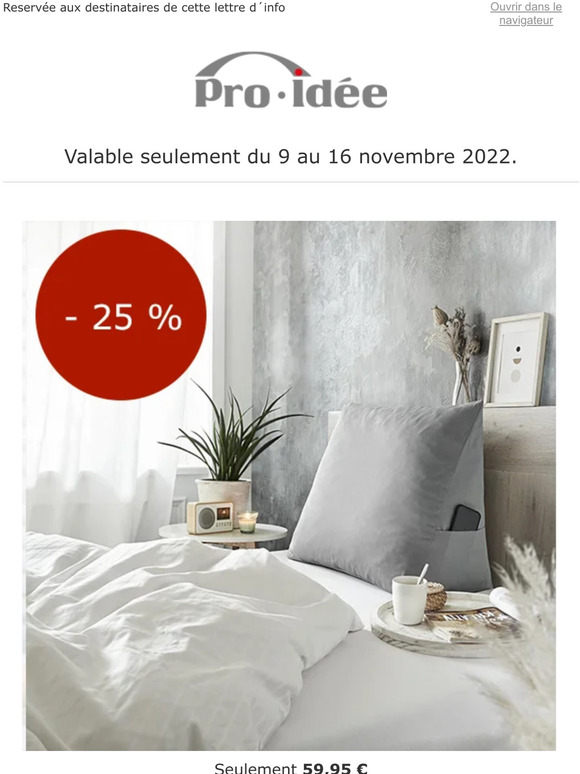 25 % sur le coussin d'assise : votre promo spéciale