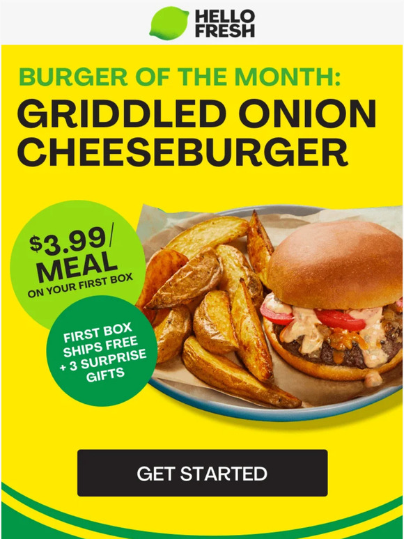 hellofresh Bun in a million Griddled Onion Cheeseburger Milled