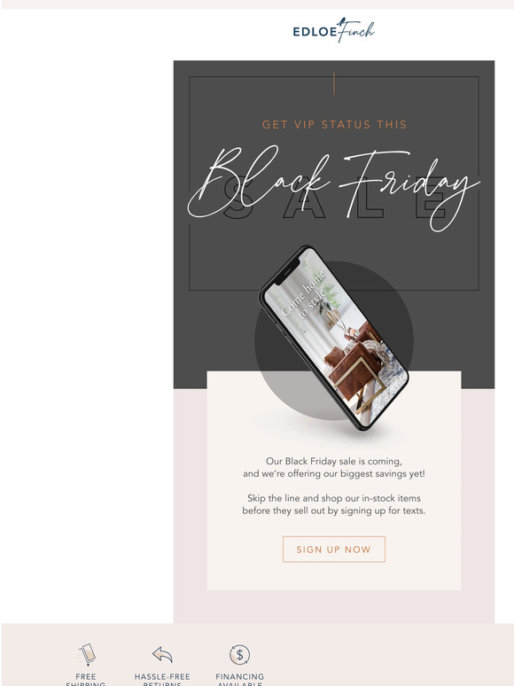 Get FIRST access to our Black Friday sale!