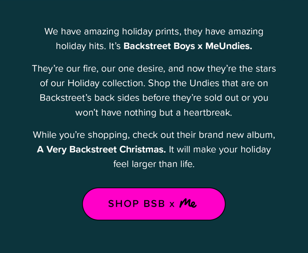 Backstreet Boys x MeUndies: Shop holiday pajamas and underwear