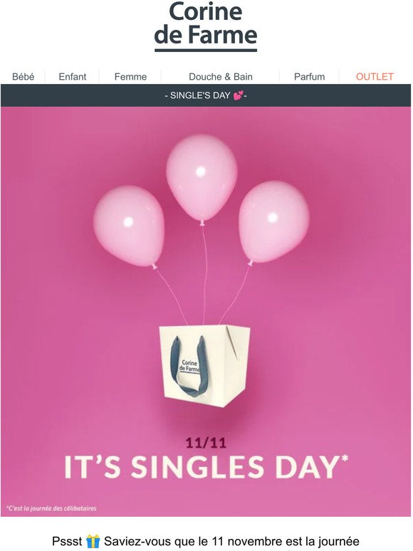 Single's Day -15% sur TOUT le site 💕