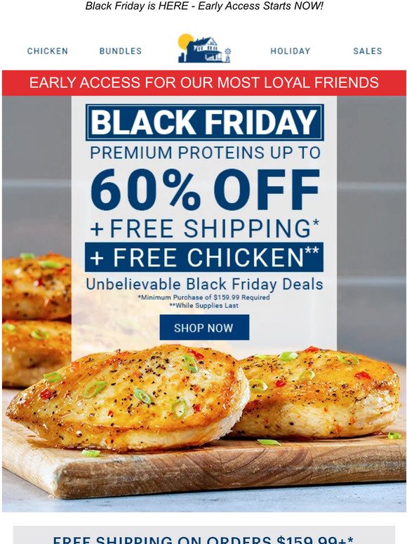 Free Shipping & Chicken, Plus Up to 60% OFF!
