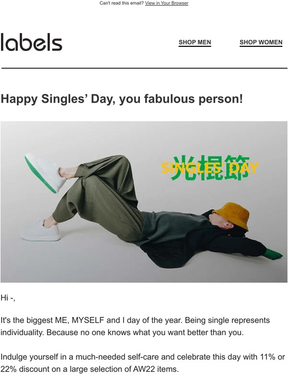 Happy Singles’ Day, you fabulous person! ♥