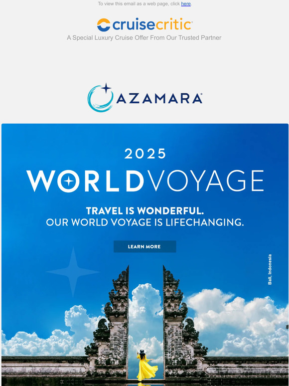 Azamara Announces Their 2025 World Voyage
