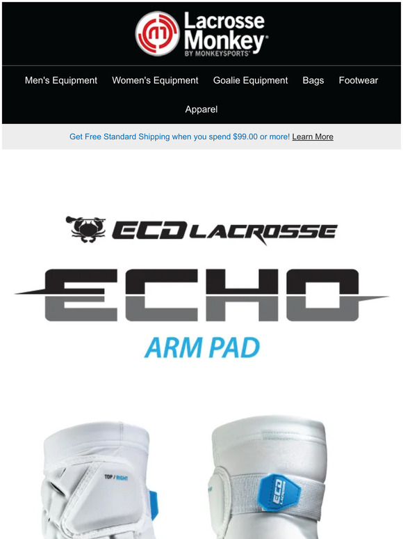 LacrosseMonkey Now Available ECD Echo Arm Pads Milled