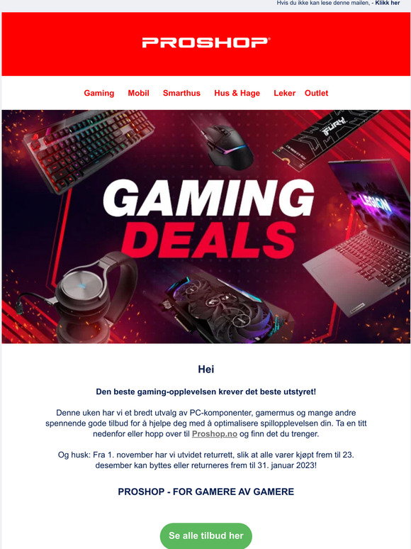 Proshop: Den beste gaming-opplevelsen krever det beste utstyret! 🖱️ ...