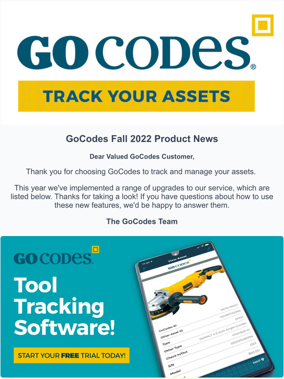 GoCodes Fall 2022 Product News